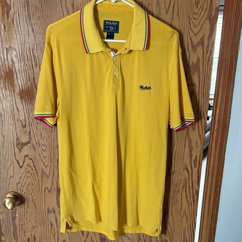 Woolrich John Rich & Bros Yellow Polo Shirt with Multicolor Trim